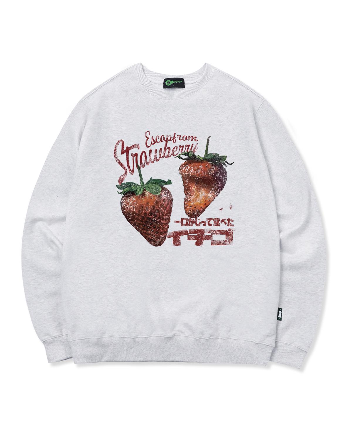 Escape From Strawberry Print Sweatshirt White Melange L