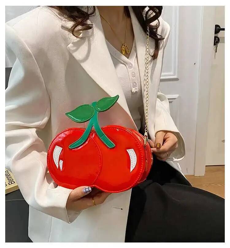 Women Shoulder Bag Cherry Shaped Flap Bag for Women Cute and Personalized Chain Crossbody Bag Women Fashoin Handbag