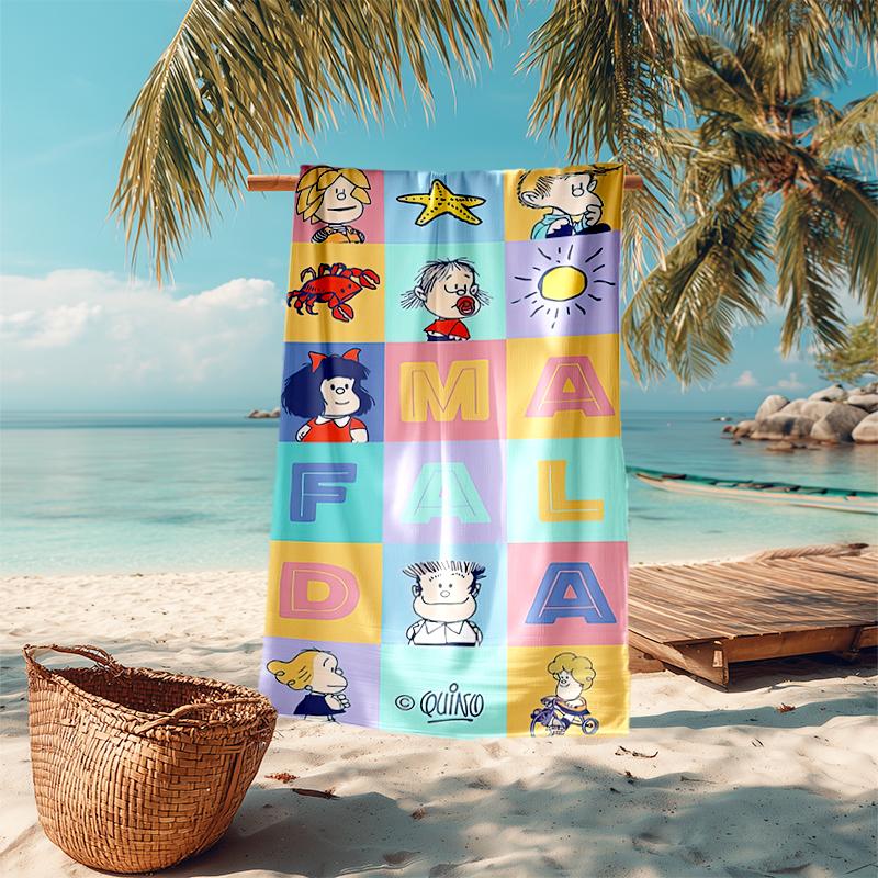 Mafalda Beach Towel Outdoor Camping Beach Towel for Vacation Swim Outdoor Pool Absorbent Bath Towel