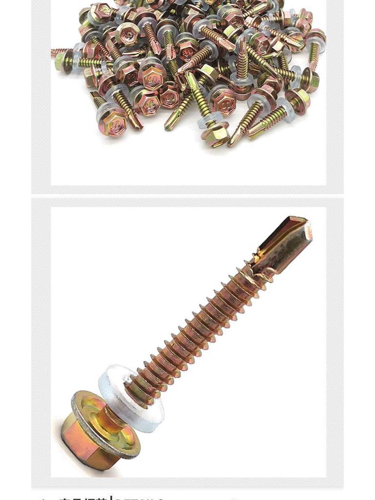 Sechskant-Selbstbohrschraube für Farbstahl und Dachziegel aus Harz mit verlängerter Bohrspitze