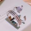 Europe and The United States New Multi Ayer Micro Set Zircon Ring Female Fashion Personality Big Stone Color Zirconium Ring