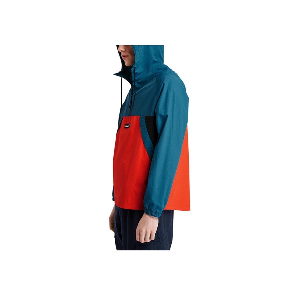Timberland Color Block Half Zip Pullover Hooded Jacket Men Jackets Blue Orange A2BUU-CE0