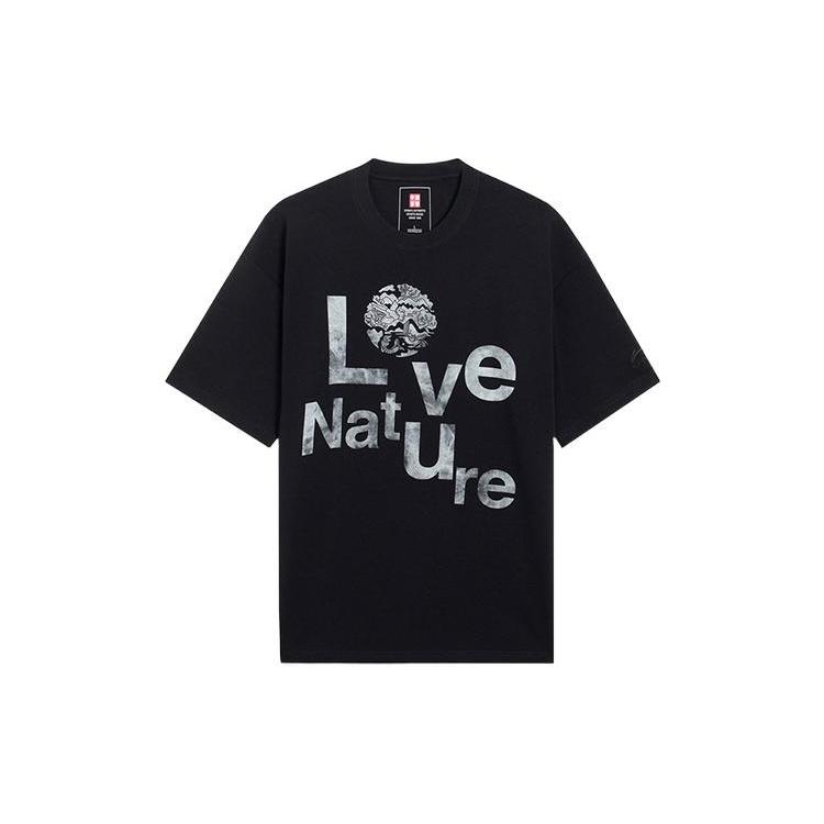Li-Ning Love Nature Graphic Loose Fit T-shirt Black Men s AHSS079-4 L
