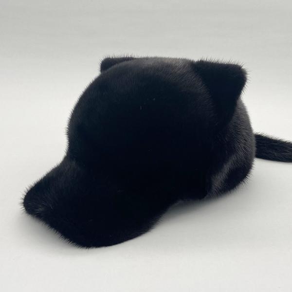 Mink Fur Hats for Women Winter Warm Solid Genuine Luxury Fur Cap High Quality Female Fur Hat with Tail Cute Girls Cat Hats