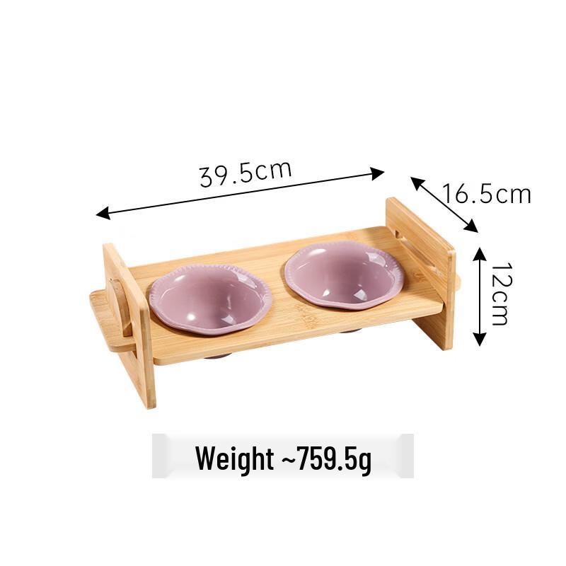 

Ruhan Anti-Tip Ceramic Double Cat Bowl with Stand