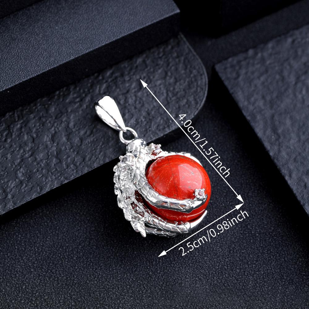 Dragon Claw Pendant Crystal Ball Natural Rose Quartz Amethyst Red