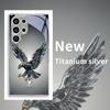 Black Crystal Flying Eagle Electroplated Silver Phone Case For Samsung S24 Ultra S21 S22 FE S23 Plus S20 S25 S26 Note10 20 Cover
