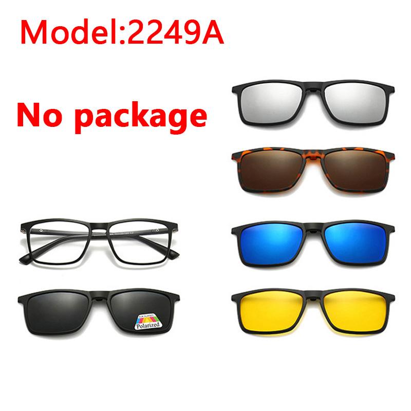 6 In 1 Custom Men Optical Magnetic Sunglasses Magnet Clip On Sunglasses Polaroid Clip On Sun Glasses