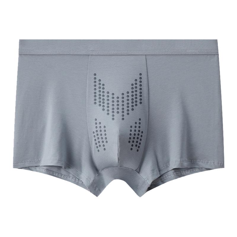 Men's Oyster Antibacterial Breathable Knitted Mid-Waist Massage Underwear.