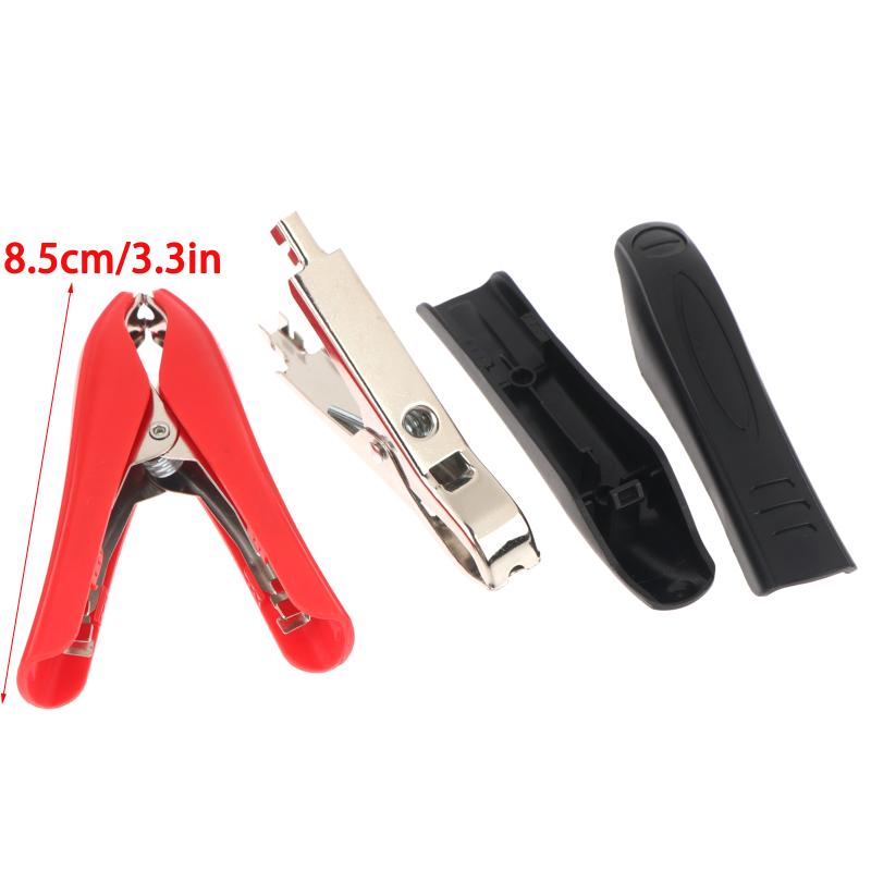2Pcs/Red+Black Hard Shell Alligator Clips Battery Clamps Crocodile Clip 40A 85Mm Jacket Electric Bottle Clamp Power Test Clip