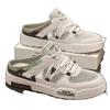 Single net summer new half-support board shoes hollow bag head slippers large size outdoor casual shoes