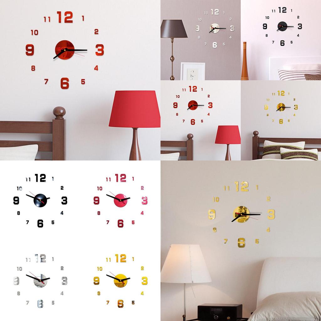 Elegant 3d Diy Acrylic Digital Wall Clock For Creative Home Living Room Decoration