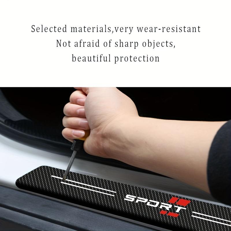 4pcs Car Threshold Strip Waterproof Protection Strip Door Welcome Pedal Scratch Protection Strip Anti-collision Strip Suitable For All Models