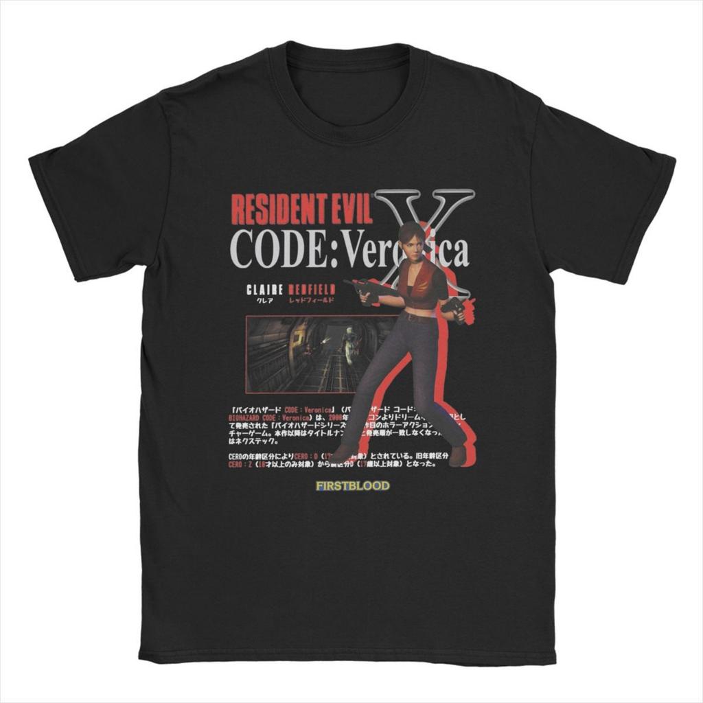 T-shirt da uomo Resident Evil Code Veronica X Creative 100% Cotone Manica Corta Girocollo Abbigliamento 6XL