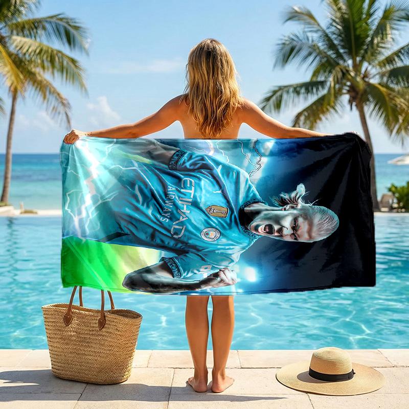 Erling Haaland Strandtuch Weiches Mikrofaser Sommerhandtuch Schnelltrocknendes Saugfähiges Handtuch für Strand Schwimmbad Reisen