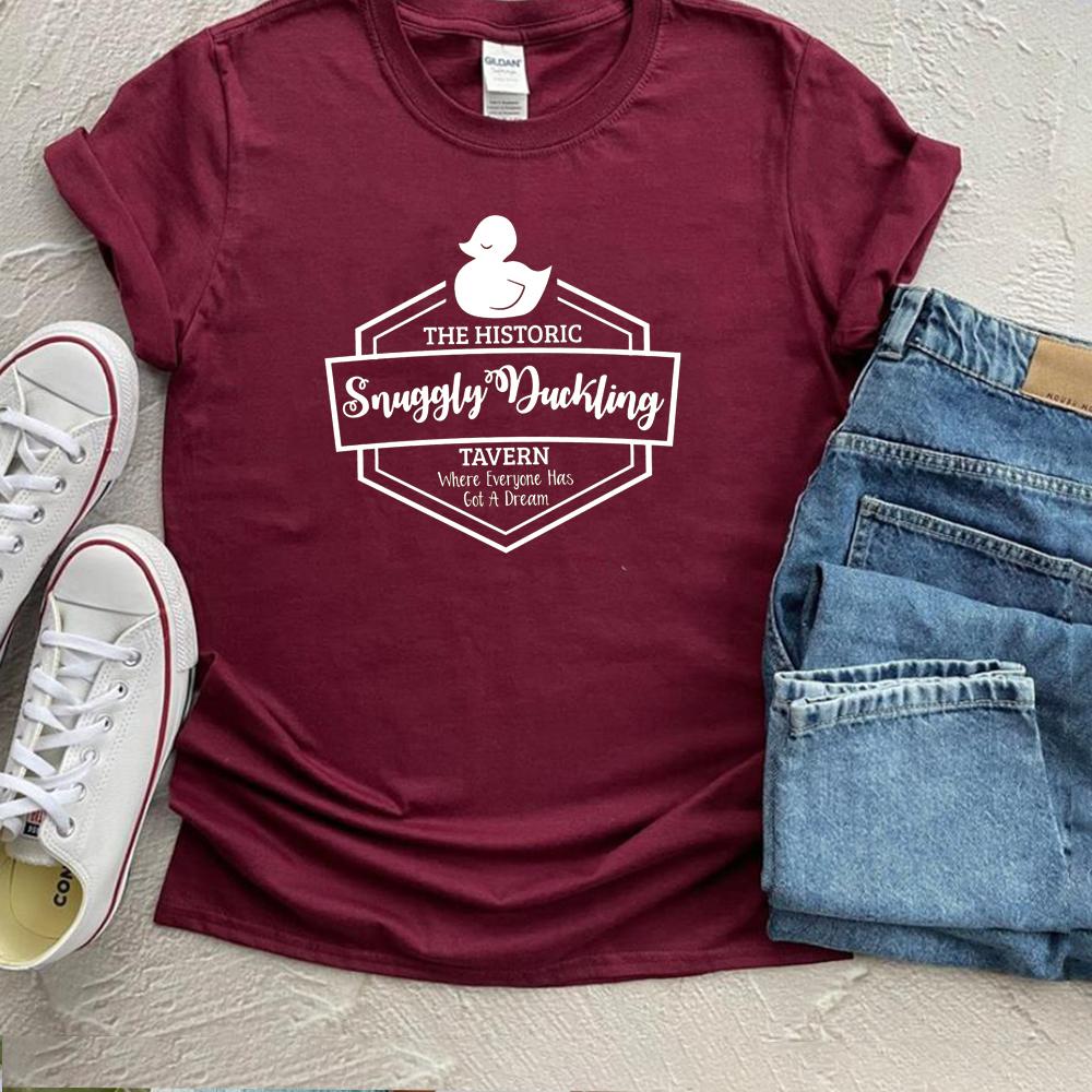 Snuggly Duckling Tavern TShirt Tangled Rapunzel Shirt Tangled Tees for Vacation Vintage Short Sleeve Summer Tee Kawaii Tops