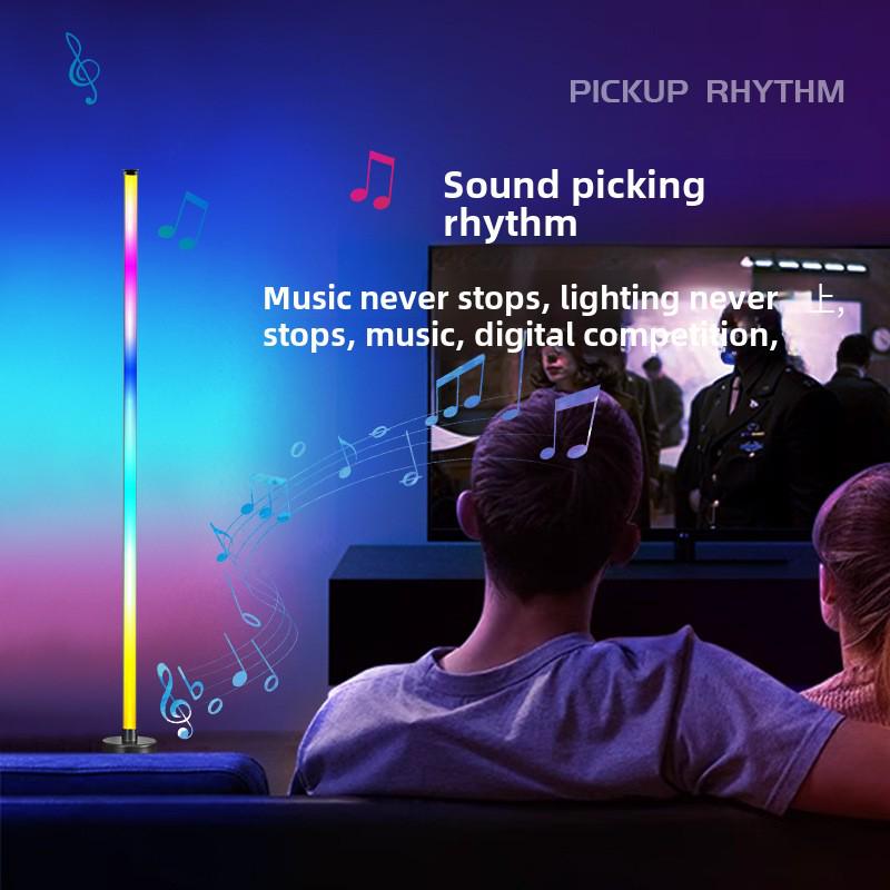 RGB Fantasy Corner Floor Lamp: Music Rhythm Atmosphere Light for Living Room & Bedroom