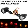 1Pair Universal Motorcycle Red Yellow LED Brake DRL Turn Signal Tail Light