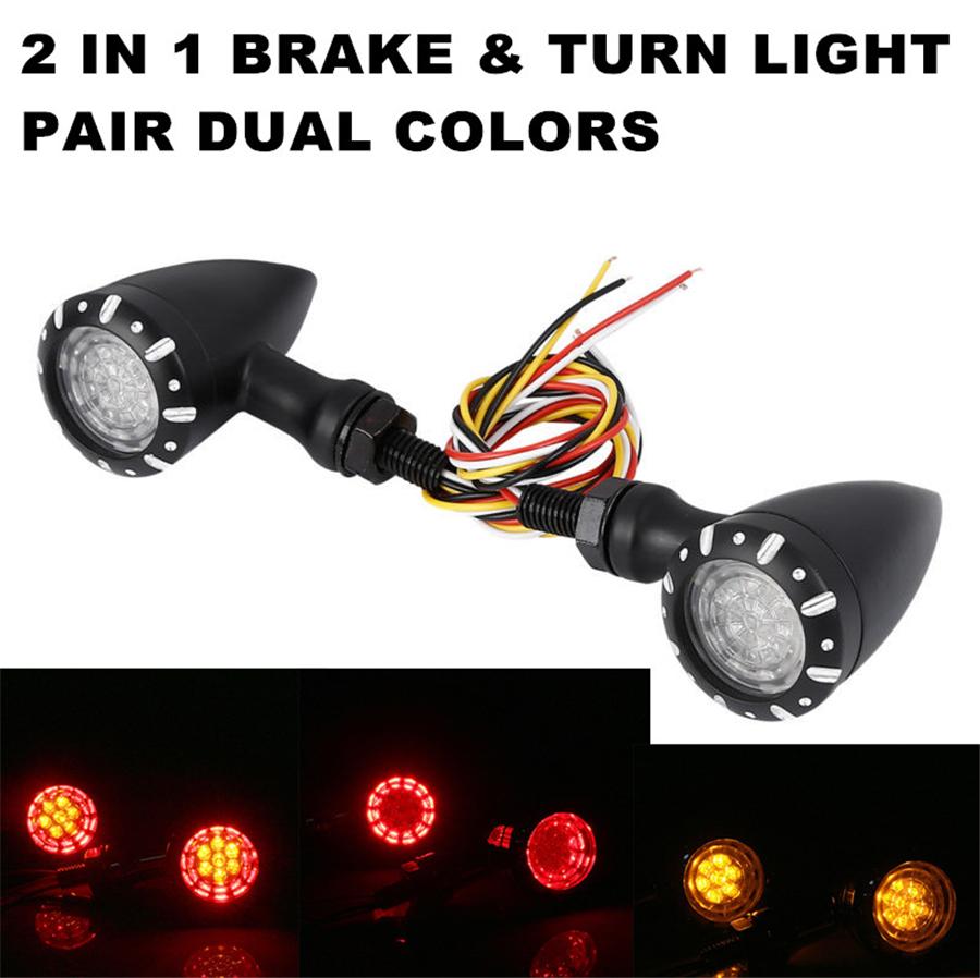 

1 пара универсальных мотоциклетных красных желтых светодиодных стоп-сигналов ДХО указателей поворота задних фонарей