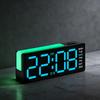 LED Digital Alarm Clock Atmosphere Light Date Teperature Week Display DST Snooze Table Clock 12/24H Brightness Adjustment