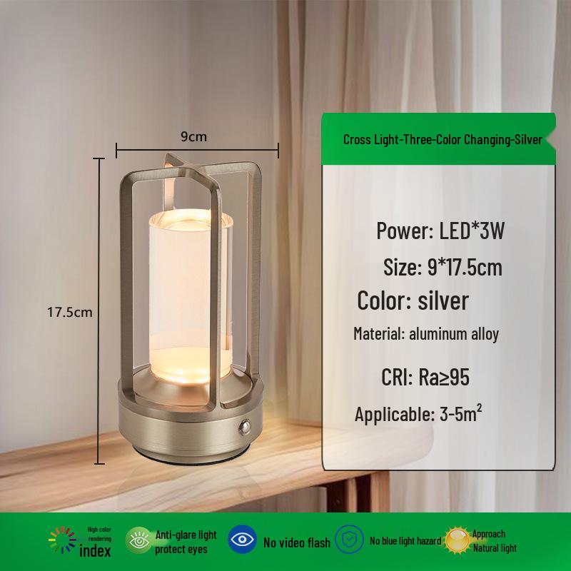 Rechargeable LED Desk Lamp: Portable Outdoor Camping and Bedroom Night Light with Eye Protection