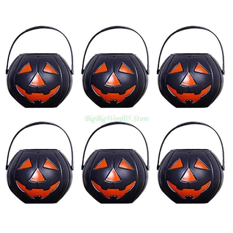 24TE Halloween Flame Bucket Witch Pumpkin Decoration Props Create Spooky for Parties and Celebrations