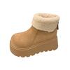 Thick-soled height-increasing small man fleece snow boots women's 2025 winter warm fashion cotton shoes wool cotton boots short boots