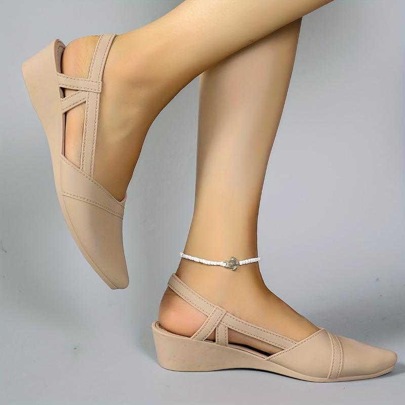 Korean Casual Women's Shoes Plastic Jelly Work Shoes Soft Sole Fashion Outdoor Women's Heeled Thick-Soled Single Shoes