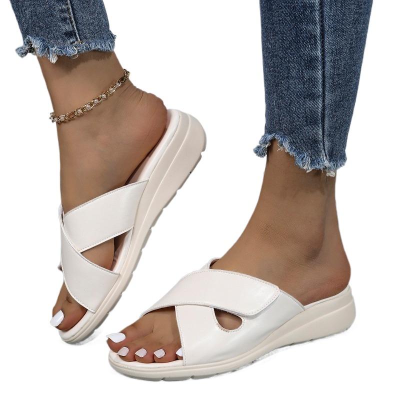 Fashion 2025 Summer Hot Sale Women’s Open Toe Slippers Outdoor Concise Wedges High Quality Slippers for Daily Casual New Sandals Zapatos