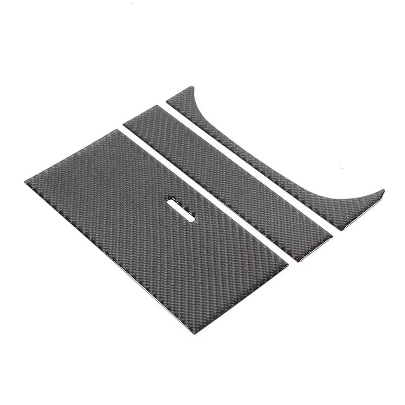 For 2013- Jaguar F-TYPE Soft Carbon Fiber Car Central Control Storage Box Panel Sticker Car Interior Accessories 3Pcs RHD