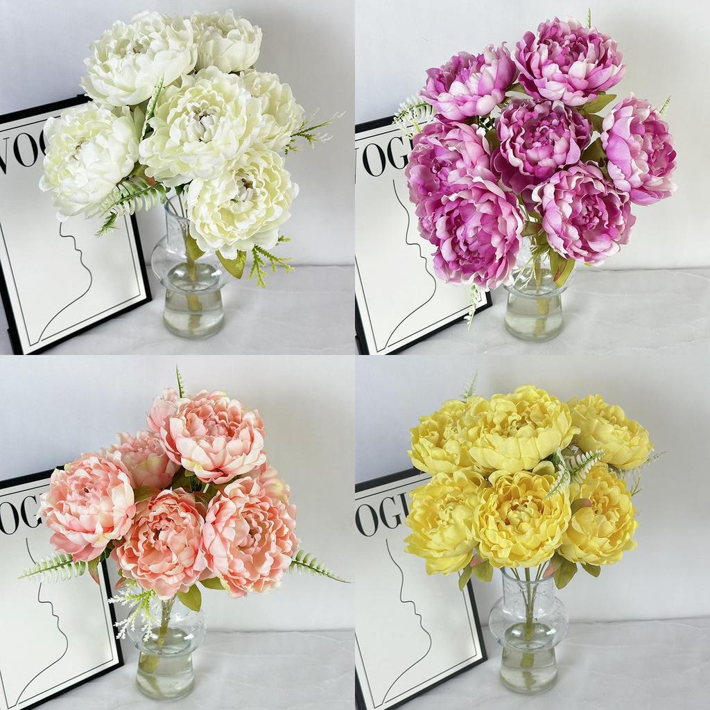 Peony Wedding Decor Artificial Flower Arrangement For Home And Event Styling