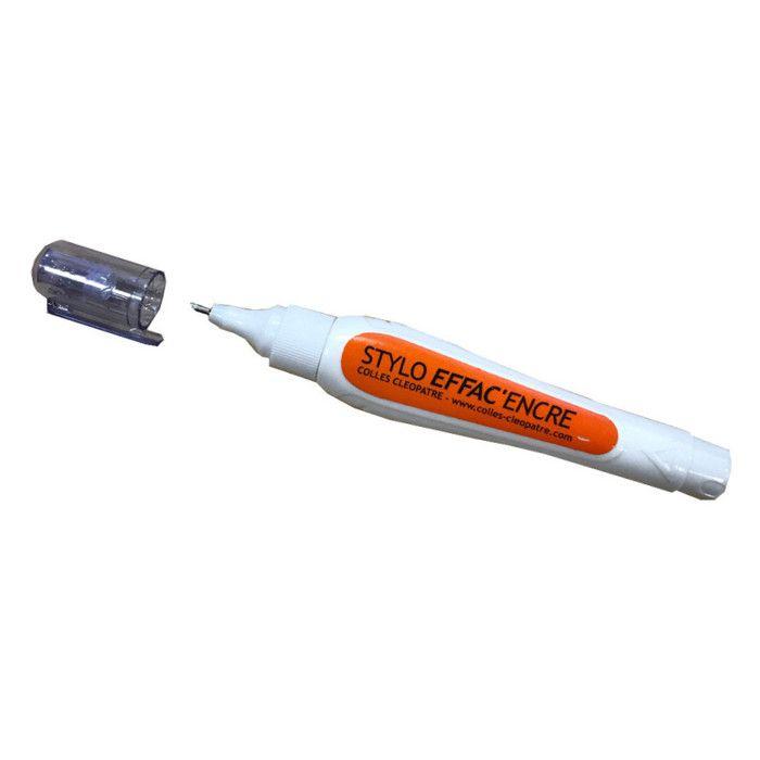 Stylo correcteur liquide - CLEOPATRE - Effac'Encre - 10ml - Pointe métal - Précision optimale
