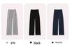 Women's High-Waisted Grey Slim Straight Wide-Leg Cuffed Sweatpants for Spring/Autumn