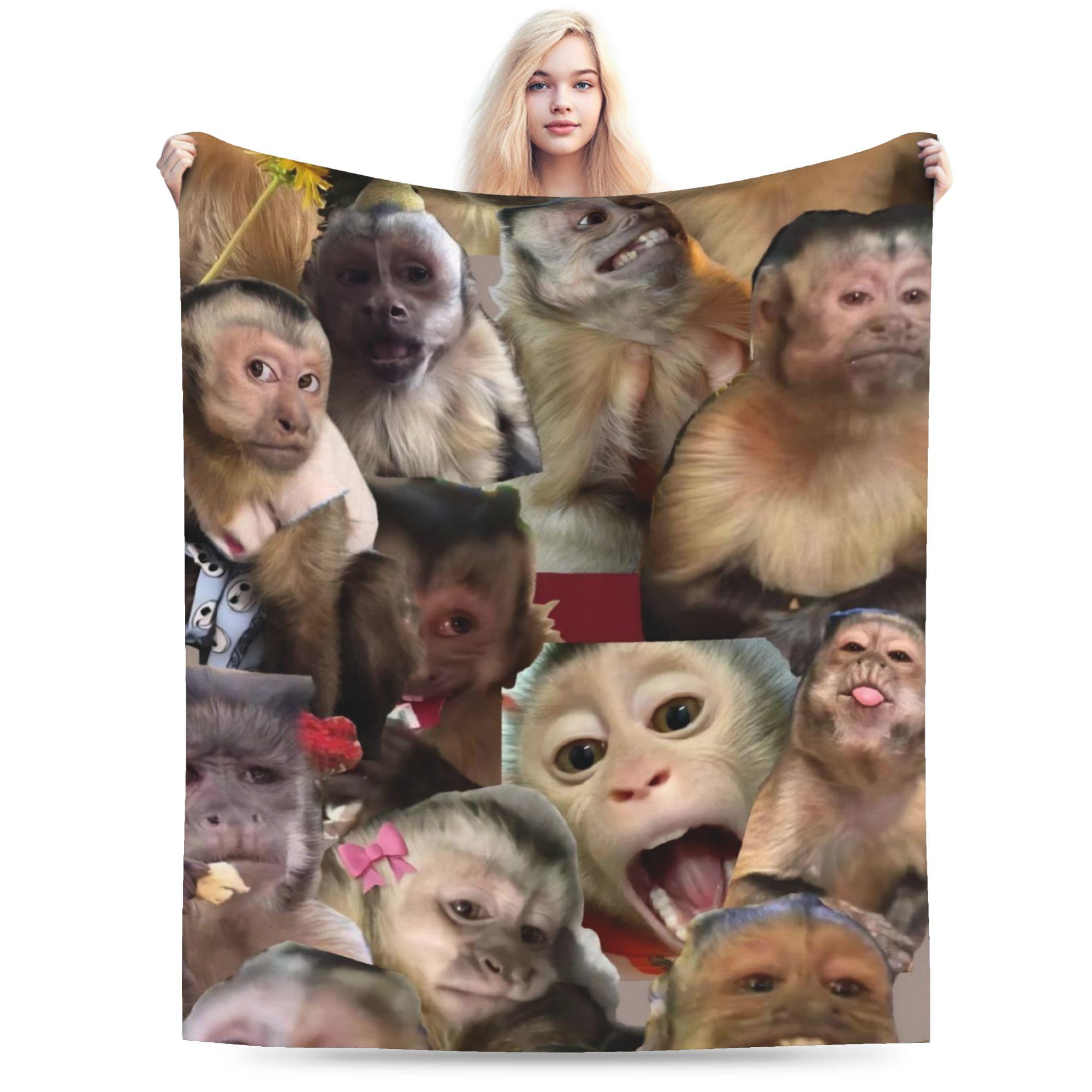 

Monkey Face Funny Meme Blanket Ultra Soft Throw Blankets for Sofa 50x60 Inch Multisize Bedding Throws 75x100cm (30x40inch)