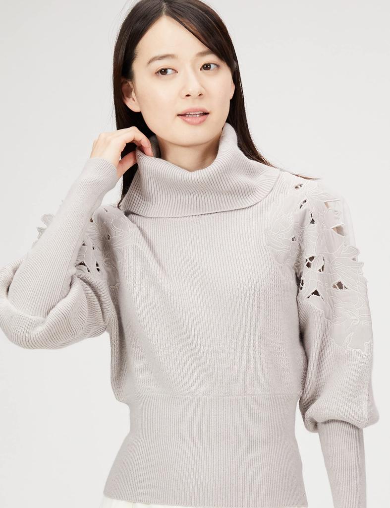 Snidel Embroidered Shoulder Knit Pullover SWNT224128 GBEG F Women's