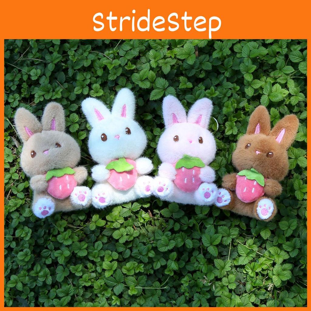 Plüsch-Hasen-Schlüsselanhänger mit Erdbeer-Design für Mädchengeschenk und Taschenanhänger