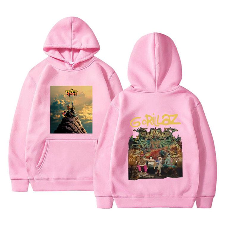 Rock Band Gorillaz The Mountain Tour Graphic Hoodie Men Women Fashion Casual Oversized Sweatshirt Male Vintage Fleece Hoodies