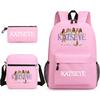 Katseye Kpop Girl Group Print Travel Backpack Laptop School Bag Set of 3, Unisex Large Capacity Daypack
