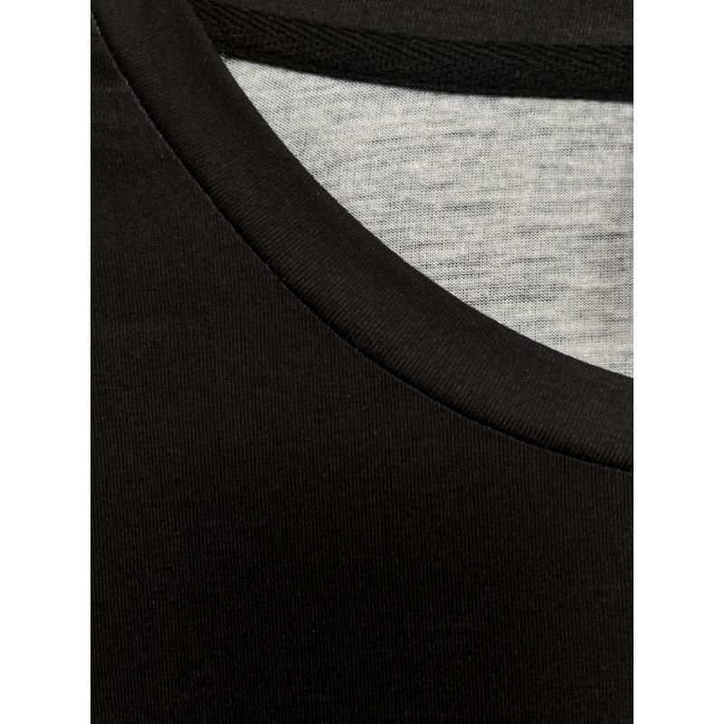 Spring and Autumn Round Neck 3D Color Block Printed Top Fashionable Casual Long Sleeved Men's T-shirts