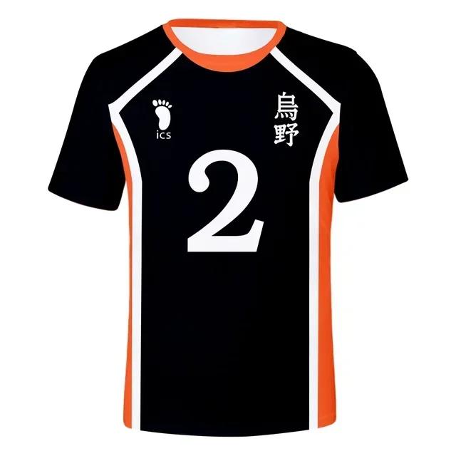T-shirt Estiva Haikyuu a Maniche Corte da Uomo Abbigliamento da Allenamento Squadra di Pallavolo Donna Casual Stampata Abbigliamento Genitore Adulto Manica Corta