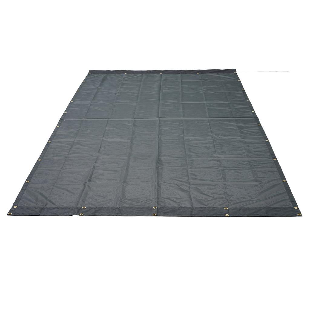 Dump Truck Mesh Tarp, 7 x 22 ft, PVC Coated Black Heavy Duty Cover with 5.5" 18oz Double Pocket, Brass Grommets, Reinforced Double Needle Stitch