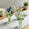 Glass Flower Decorations Mini Glass Flowers Handcrafted Glass Calla Lily Figurine Hand-blown Mini Flower Ornament for Home