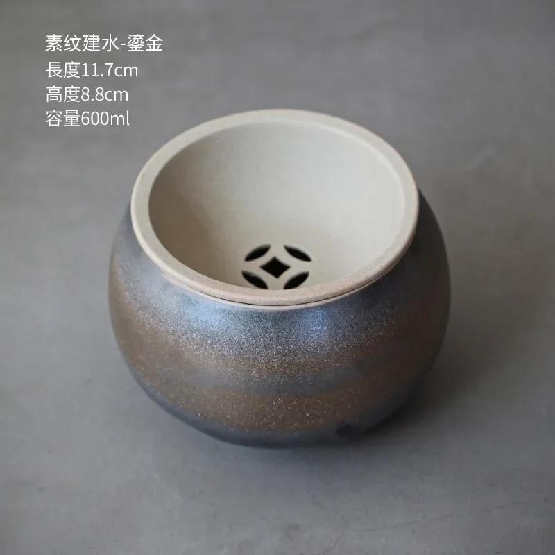 

Japanese Style Handmade Cover Tea Residue Barrel Tea Basin Cup Wash Writing-Brush Washer Ceramic Kung Fu Tea Wash