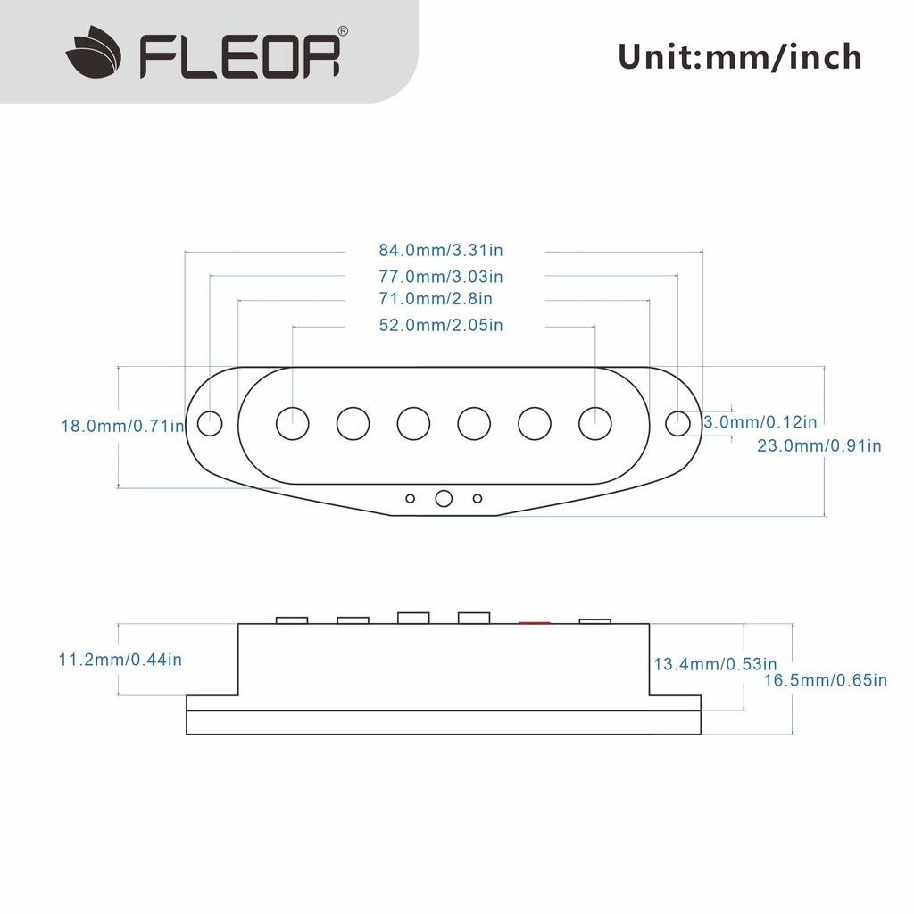 FLEOR 3pcs Alnico 5 Electric Guitar Pickup Single Coil 52/52/52mm Blues Vintage Clean for SSS Guitar Parts