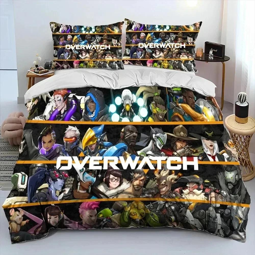New 3D Print Ow Overwatch Game Dva Comfortable Duvet Quilt Cover Pillowcase Bedding Set Children Bedroom Decoration Home Textile