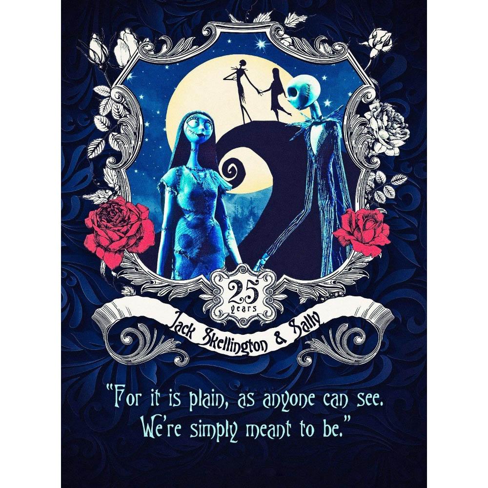 Skull Jack Sally Couple Diamond Painting New Full Diamond Nightmare Before Christmas Themed Handmade DIY Diamond Embroidery Material Pack