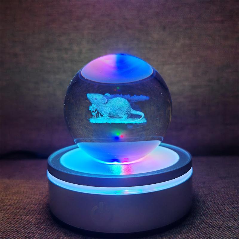 Veilleuse boule de cristal lumineuse planète galaxie astronaute 3D RVB lune lampe de table lampe d'ambiance décorations de table cadeaux pour enfants