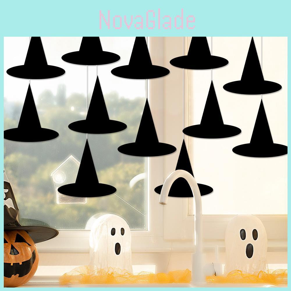 Halloween Witch Hat Paper String Decorations For Holiday Event Scene Decor