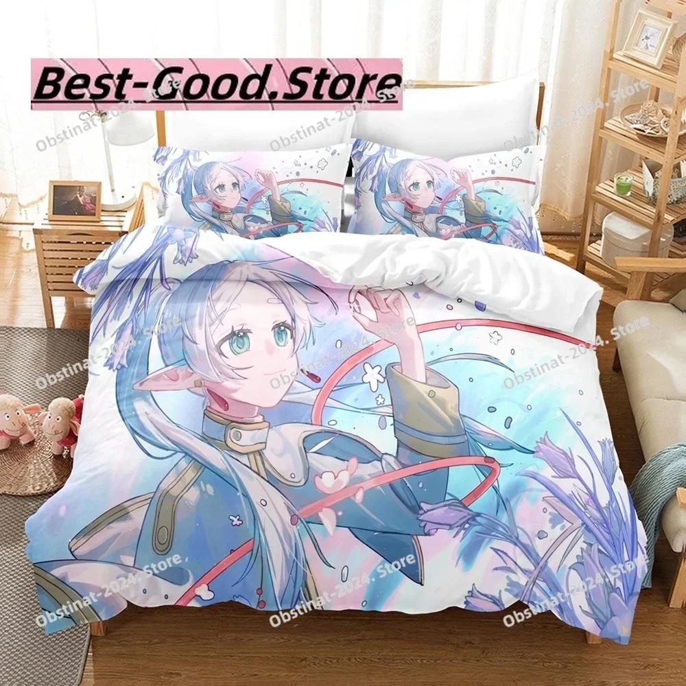 Frieren Beyond Journeys End Bedding Set Single Twin Full Queen King Size Bed Set Kids Bedroom Duvetcover Sets bed s set