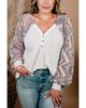 Azura Exchange Geometric Contrast Sleeved Top